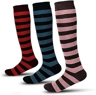 Colourful stripy knee-high socks for Pippi Longstocking costume